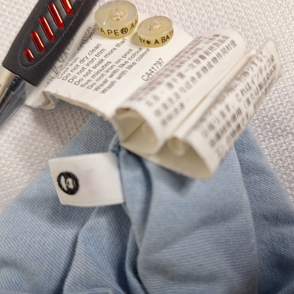 A Bathing Ape Brand " The Chambray Ape" button-down short sleeve shirt size L. - Picture 8 of 13